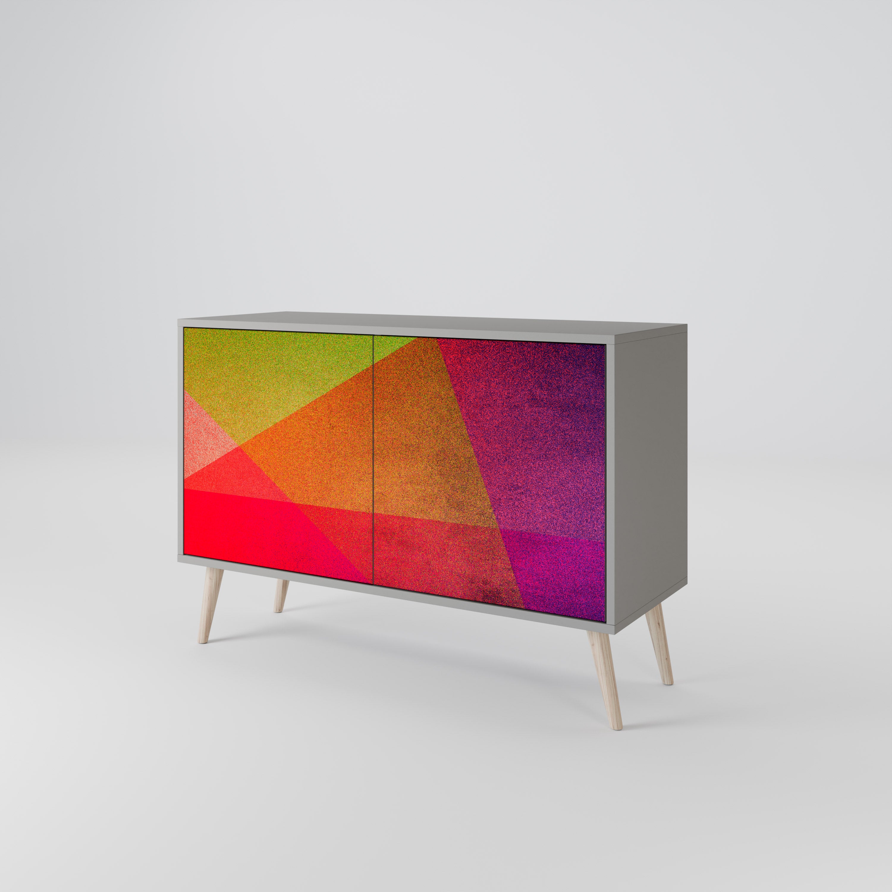 VIVID GEOMETRY 2-dörrars skänk i grå finish