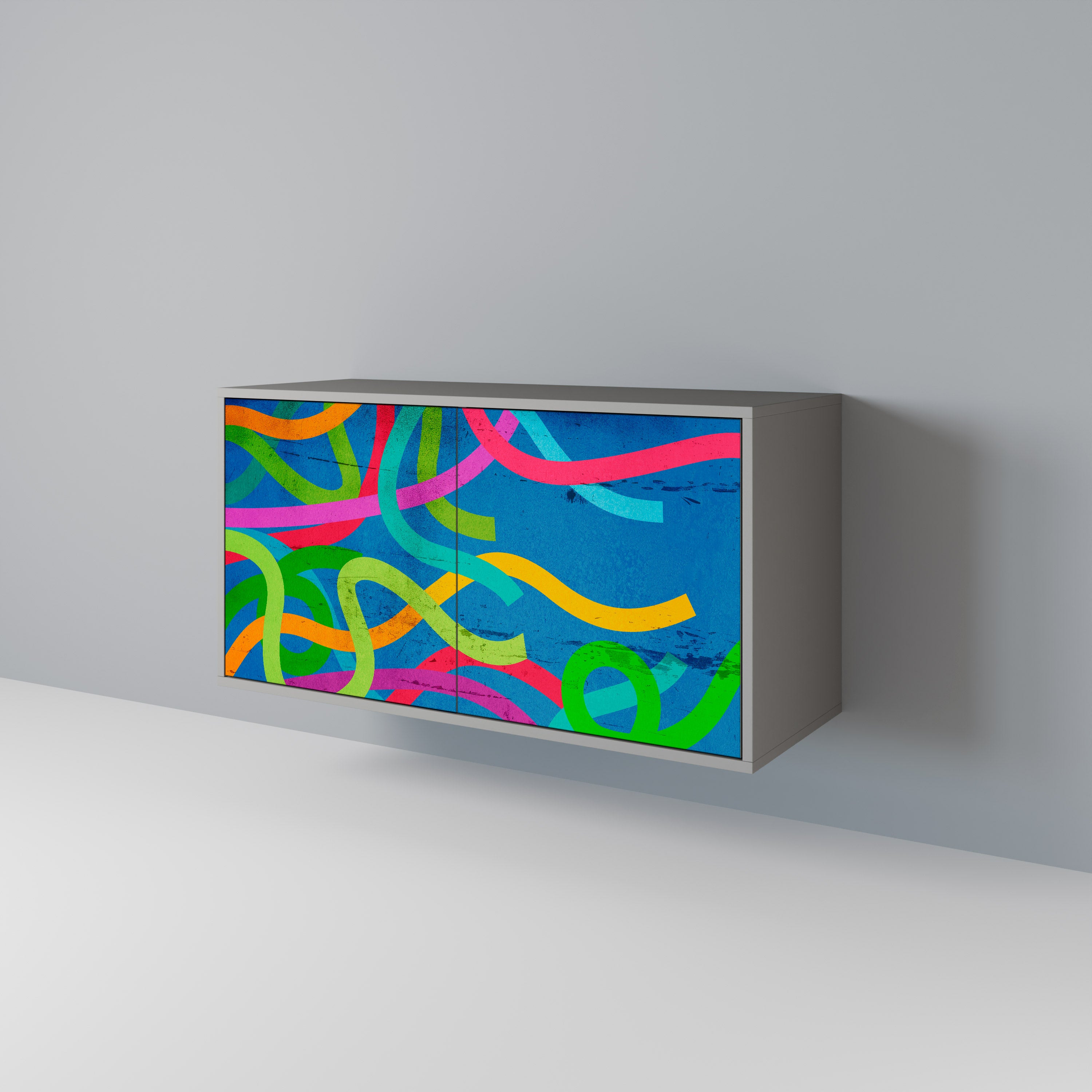 STREAMER TANGLE 2-dörrars skänk i grå finish
