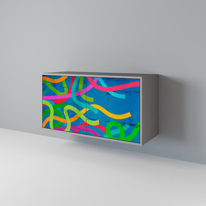 STREAMER TANGLE 2-dörrars skänk i grå finish