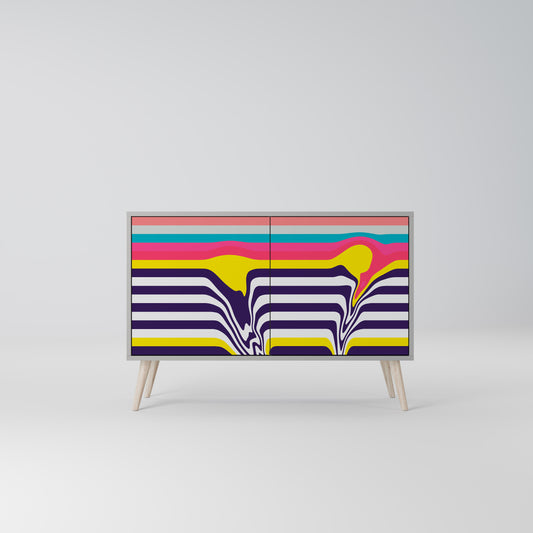 TONE COLLAPSE 2-Door Sideboard in Grey Finish