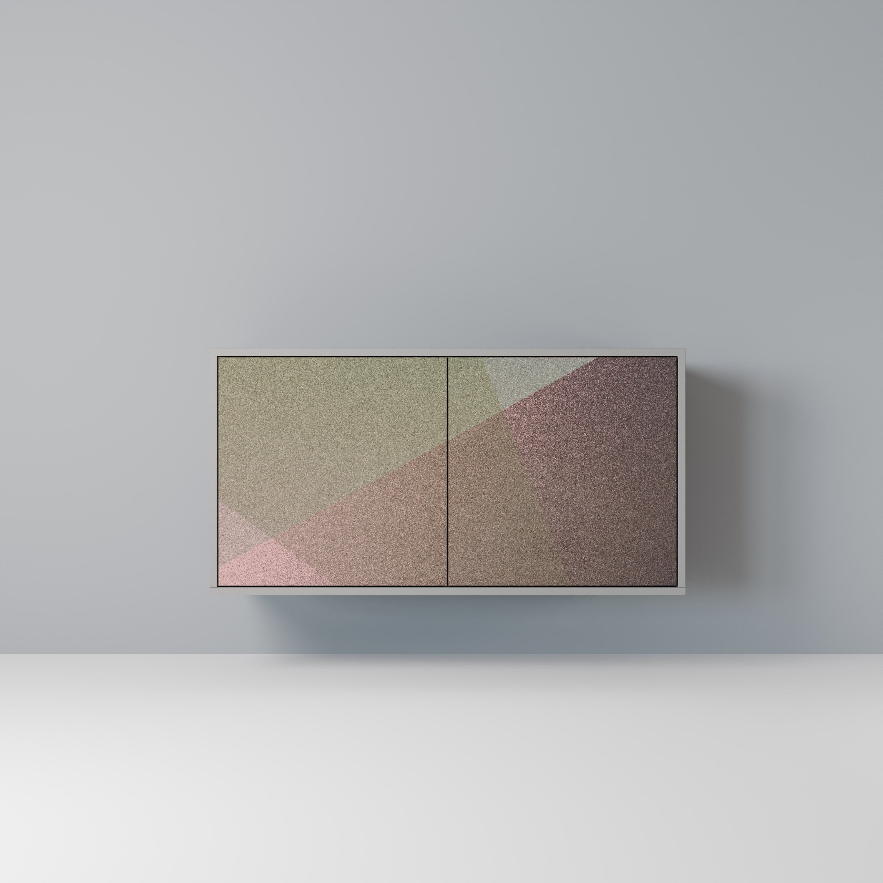 BEIGE GEOMETRY 2-dörrars skänk i grå finish