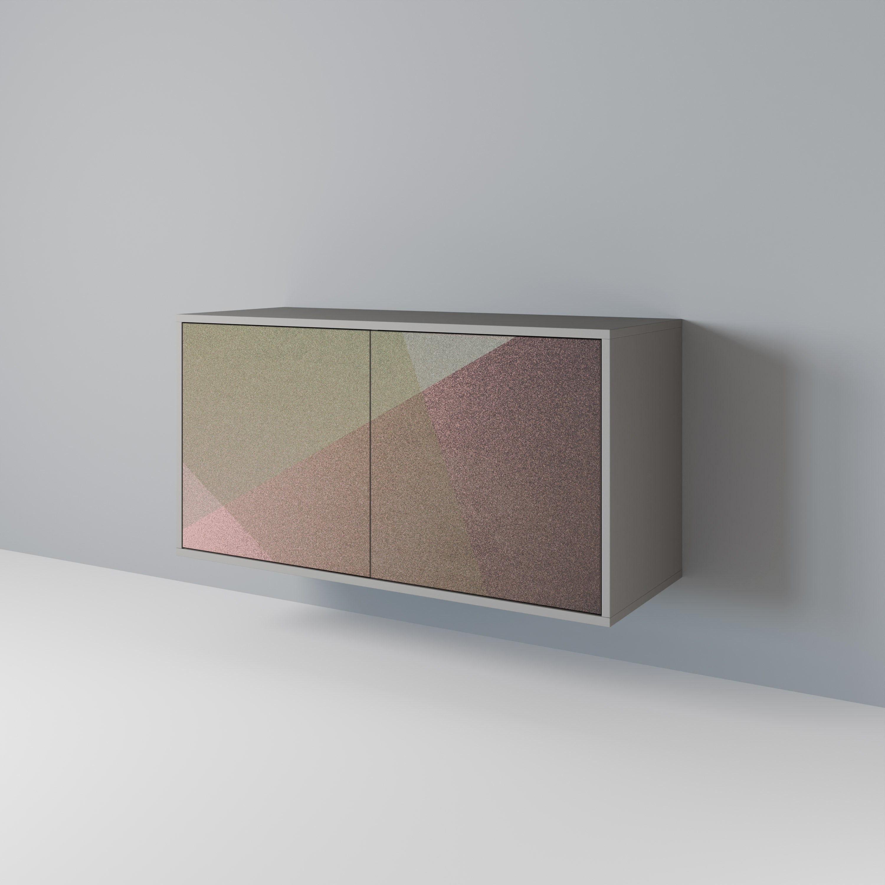 BEIGE GEOMETRY 2-dörrars skänk i grå finish