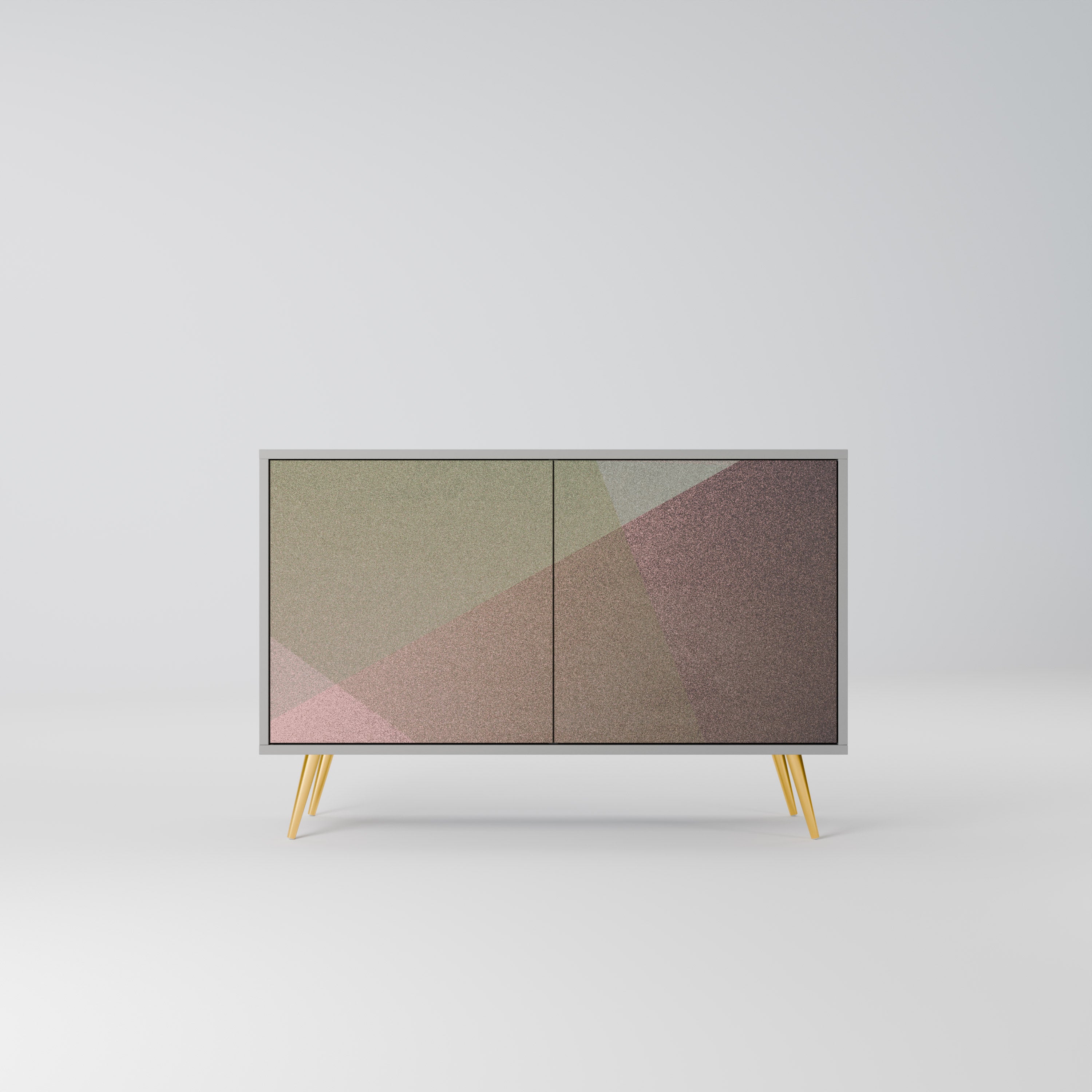 BEIGE GEOMETRY 2-dörrars skänk i grå finish