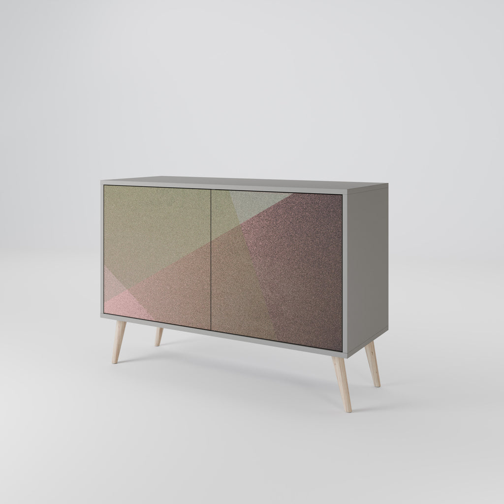 BEIGE GEOMETRY 2-dörrars skänk i grå finish
