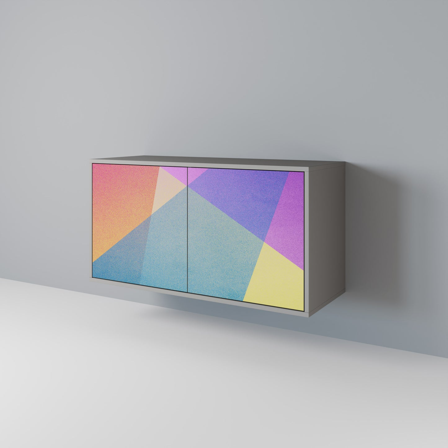 LJUS GEOMETRI 2-dörrars skänk i grå finish