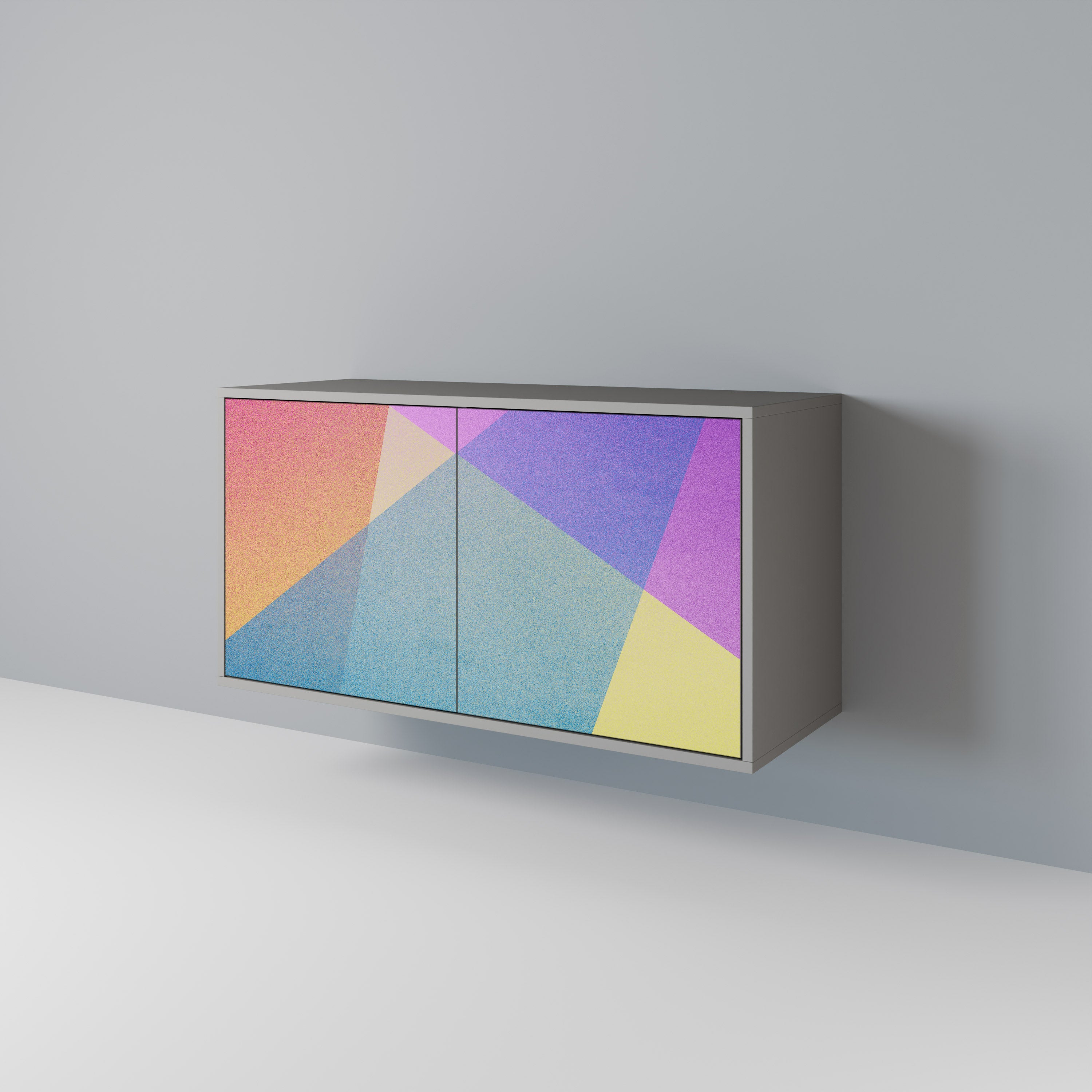 LJUS GEOMETRI 2-dörrars skänk i grå finish