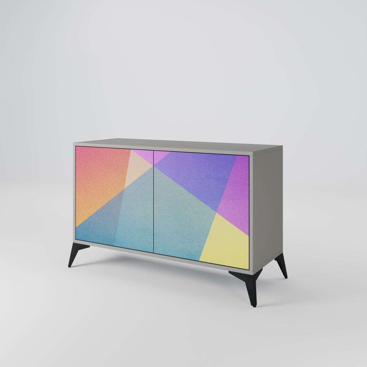 BRIGHT GEOMETRY Skänk med två dörrar