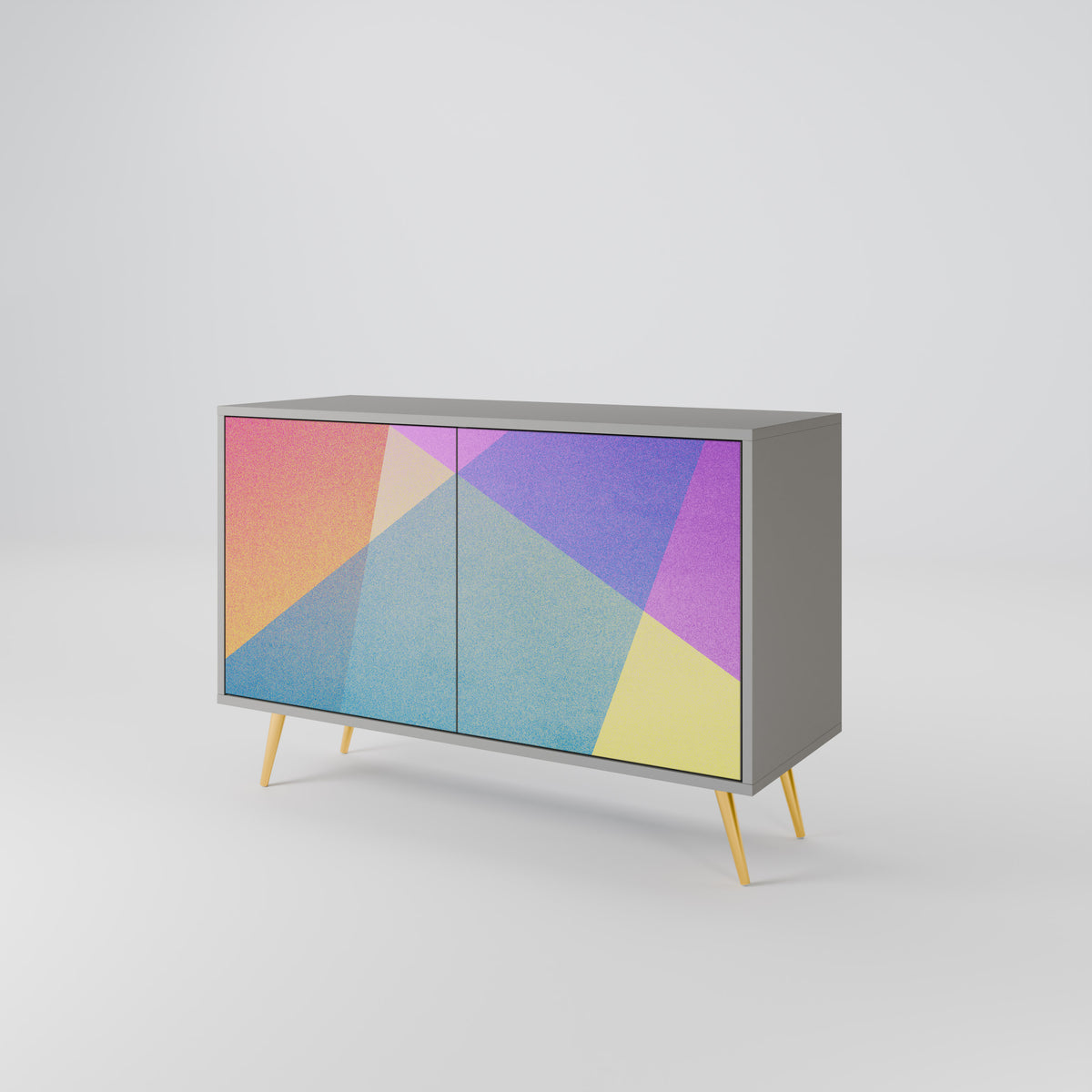 BRIGHT GEOMETRY Skänk med två dörrar