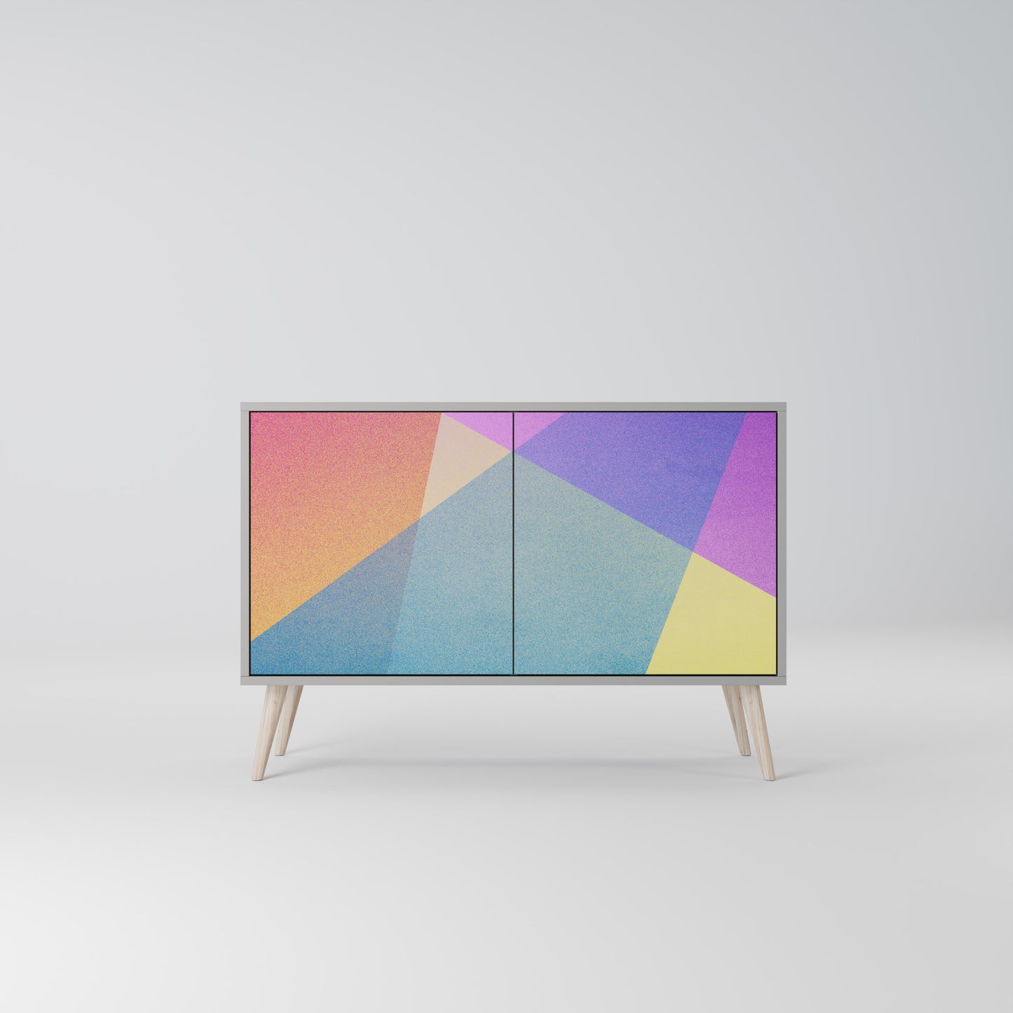 LJUS GEOMETRI 2-dörrars skänk i grå finish