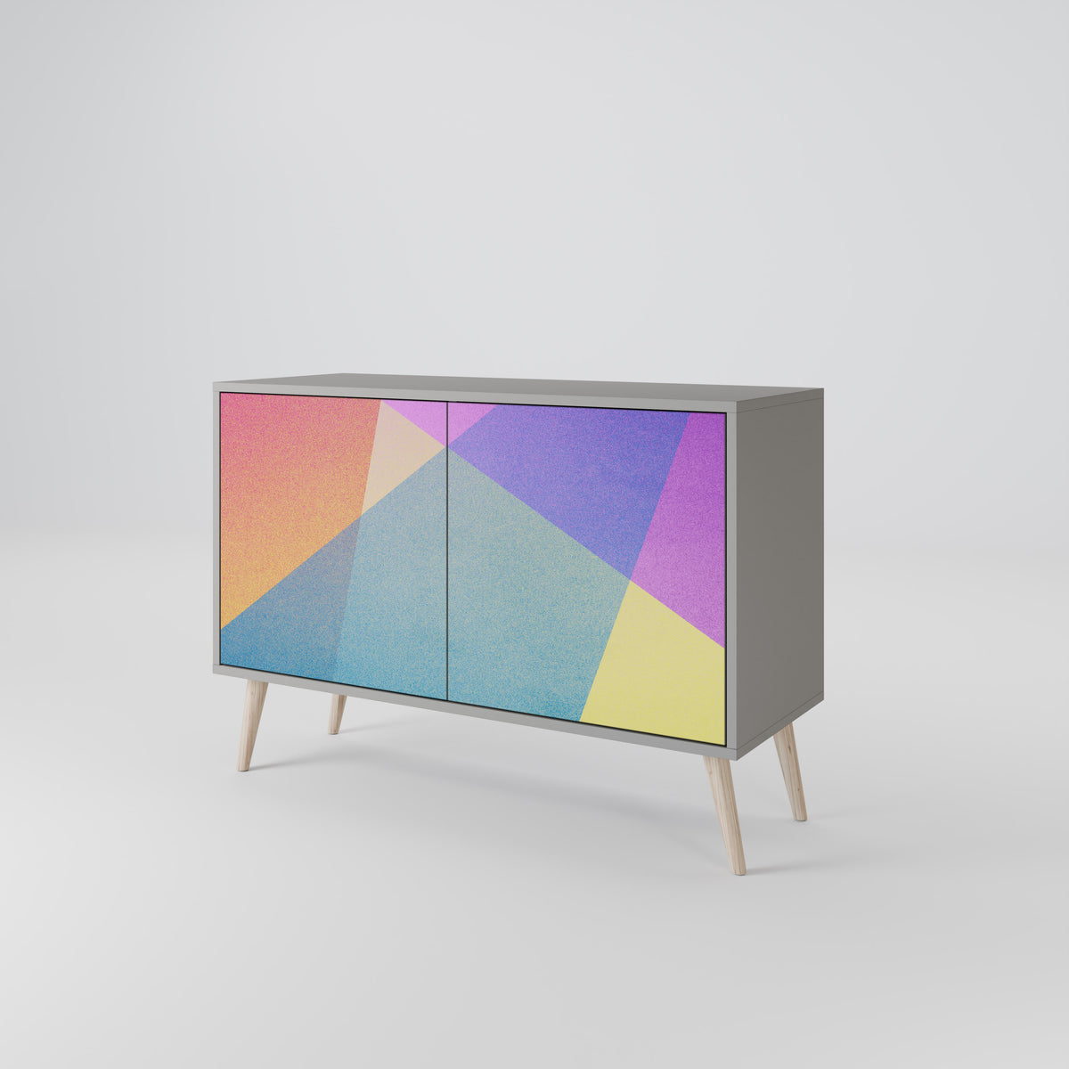 BRIGHT GEOMETRY Skänk med två dörrar