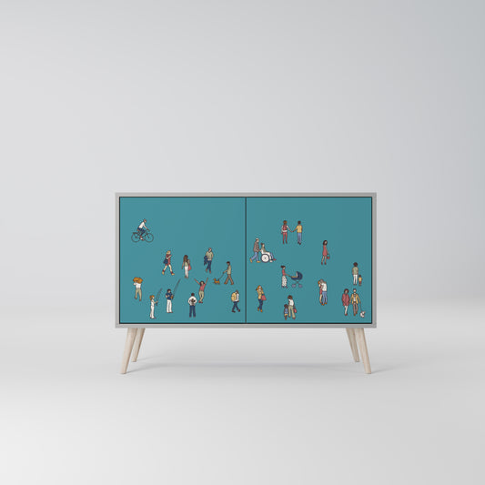 COLLECTIVE STREAM 2-Door Sideboard in Grey Finish