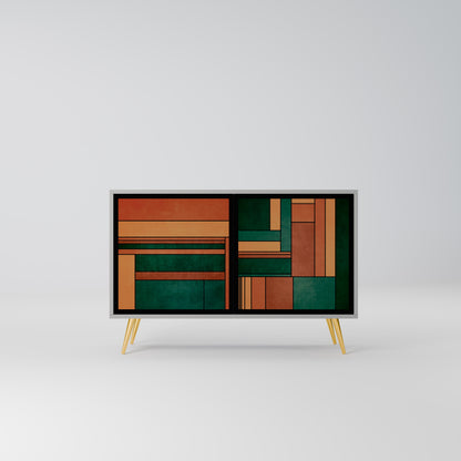 EARTHY FIGURES 2-dörrars skänk i grå finish