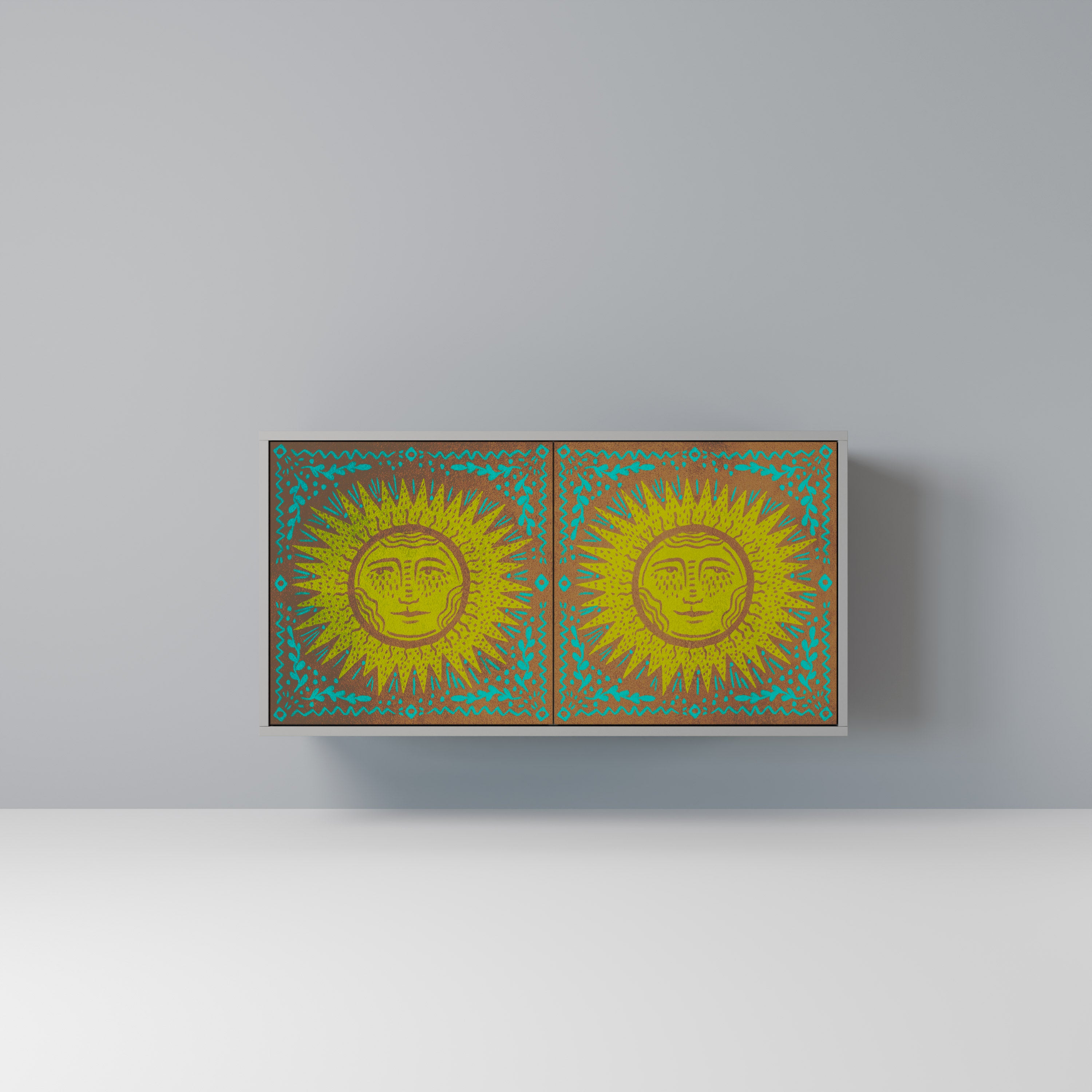 SUNSHINE EULOGY 2-dörrars skänk i grå finish