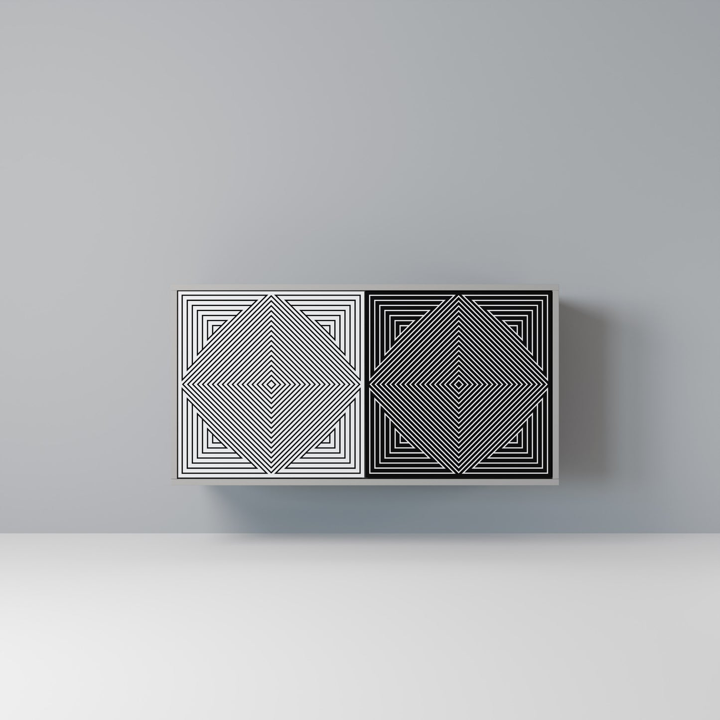 POLYGON ILLUSION 2-Door Sideboard in Grey Finish