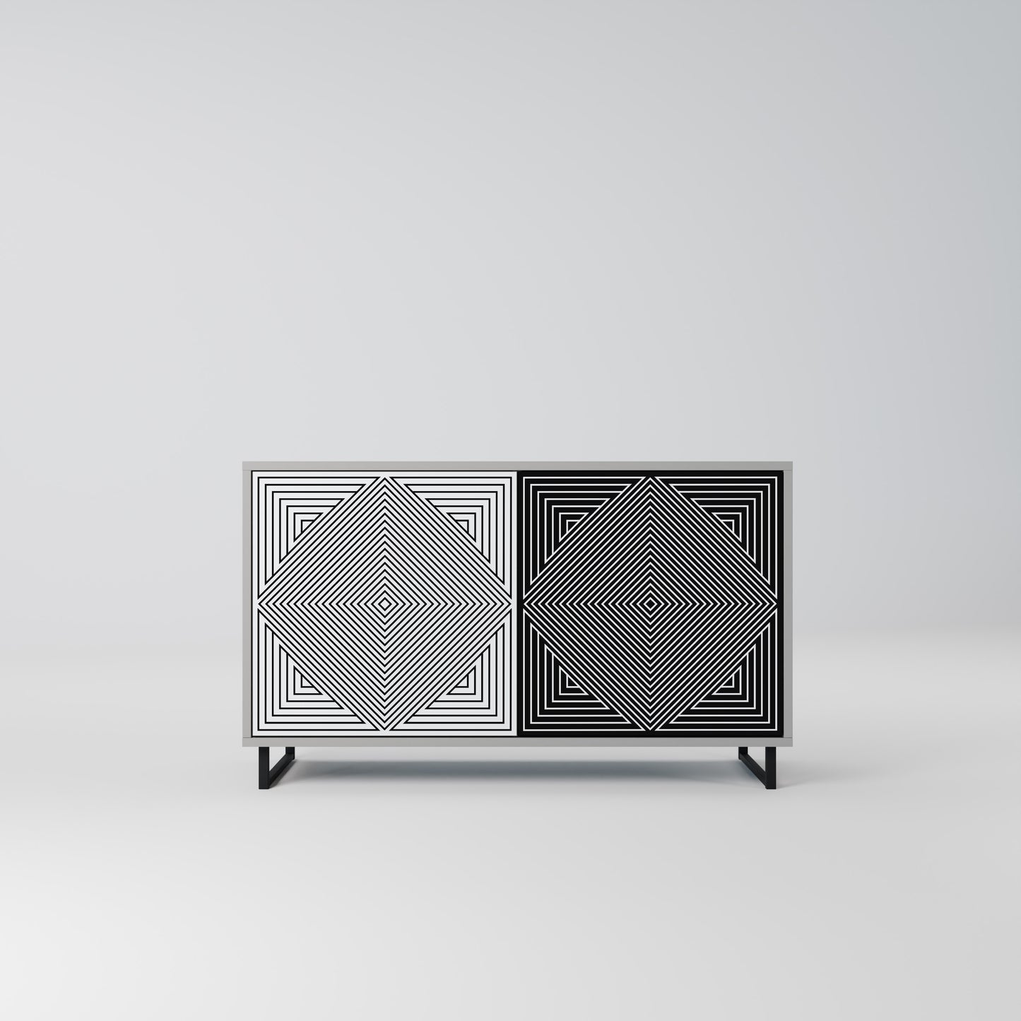 POLYGON ILLUSION 2-Door Sideboard in Grey Finish
