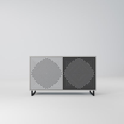 POLYGON ILLUSION 2-Door Sideboard in Grey Finish