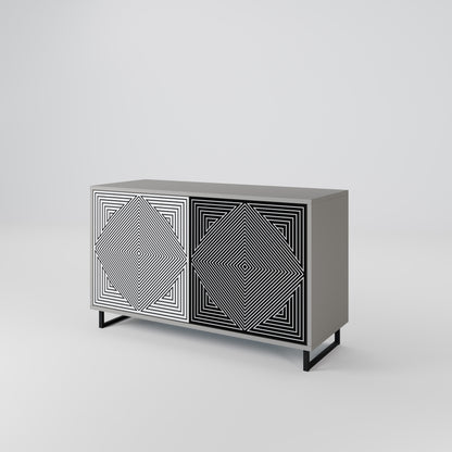 POLYGON ILLUSION 2-Door Sideboard in Grey Finish