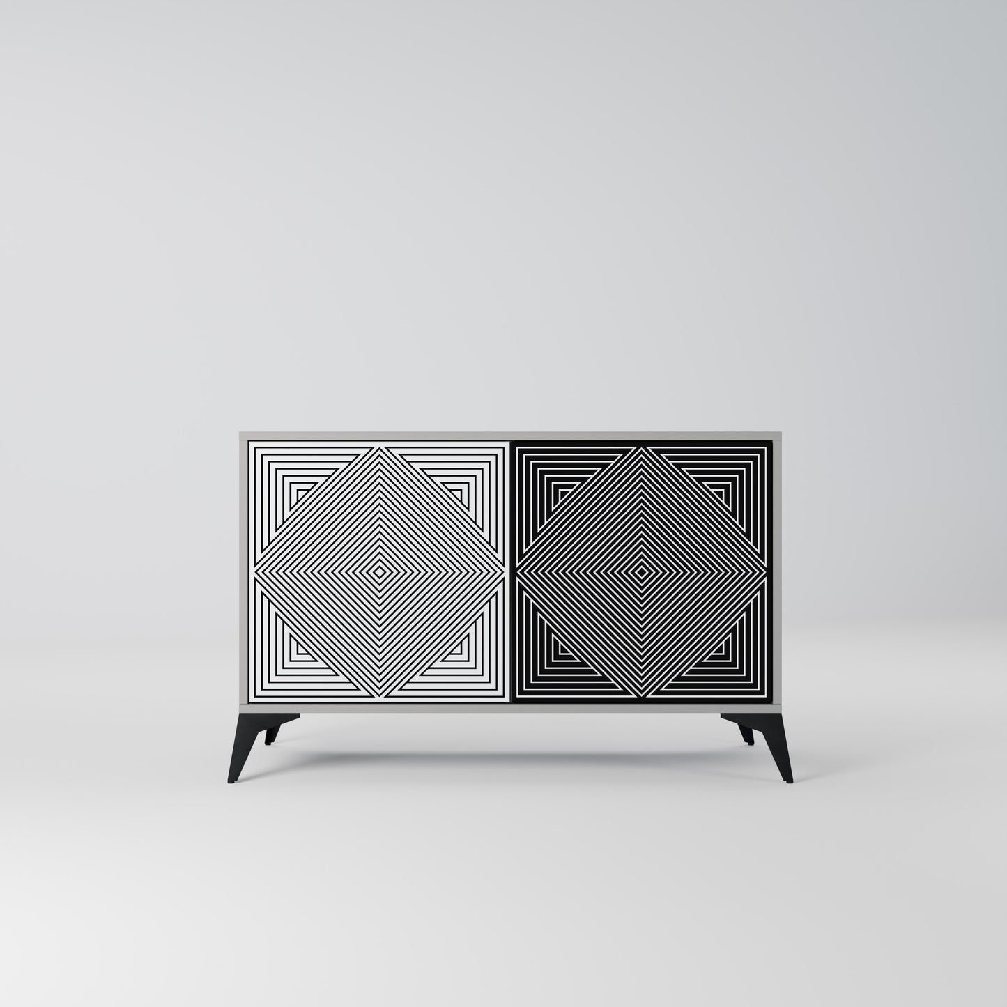 POLYGON ILLUSION 2-Door Sideboard in Grey Finish