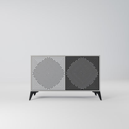 POLYGON ILLUSION 2-Door Sideboard in Grey Finish
