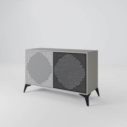 POLYGON ILLUSION 2-Door Sideboard in Grey Finish