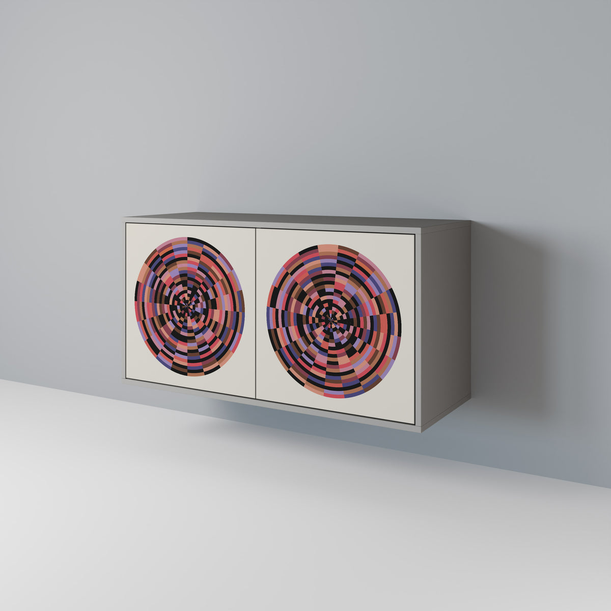 BROWN CIRCLES Skänk med två dörrar