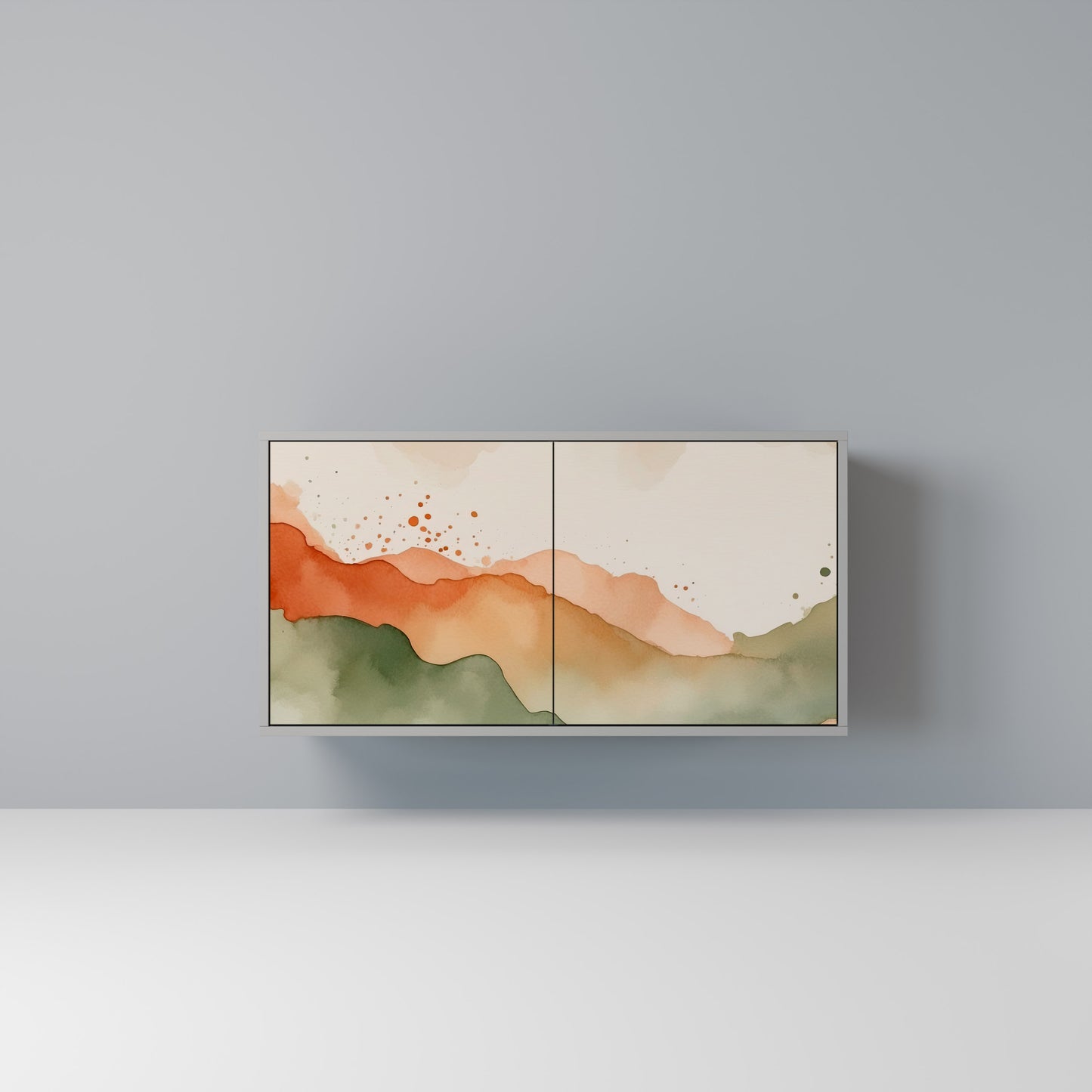 WATERCOLOR PEAKS 2-dörrars skänk i grå finish