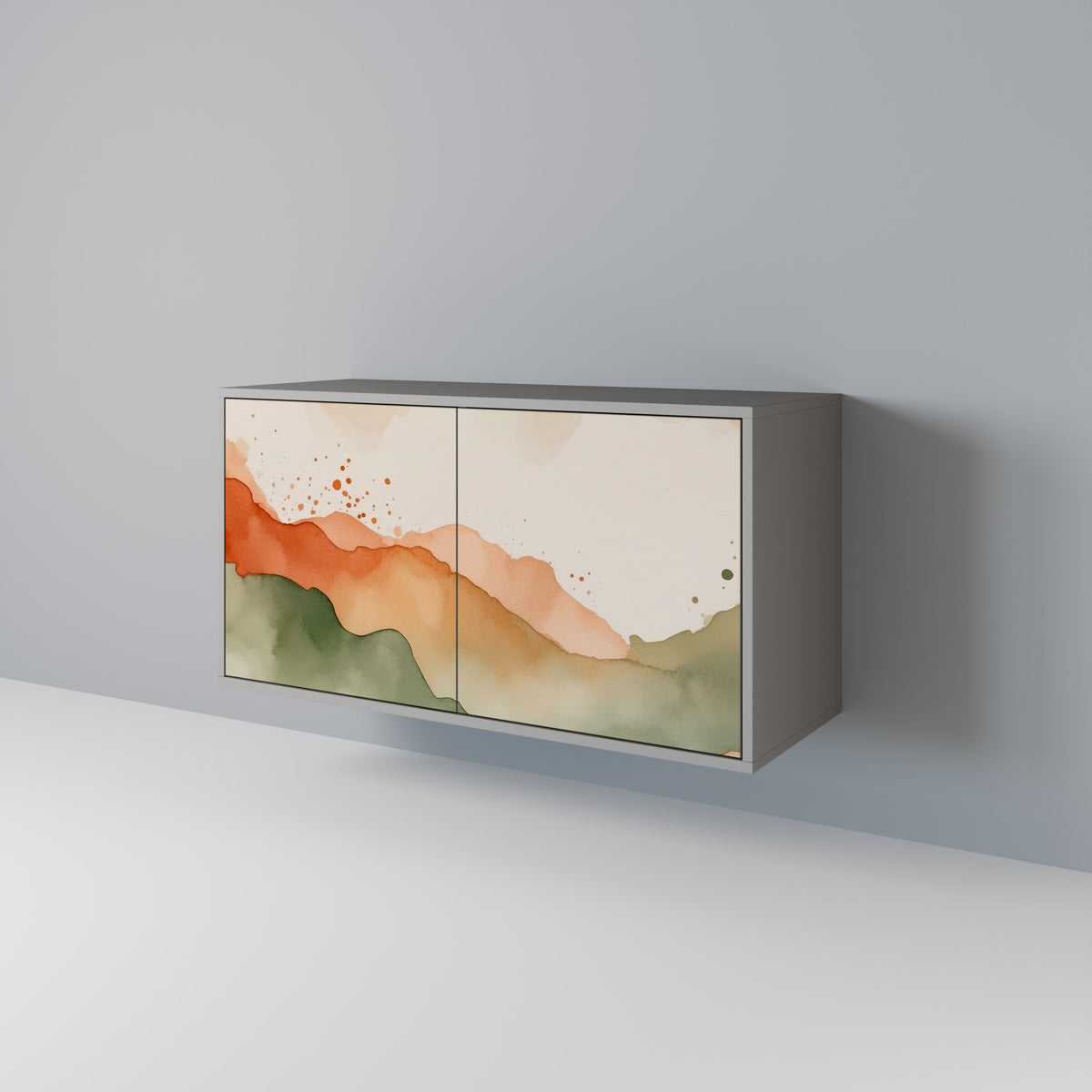 WATERCOLOUR PEAKS Skänk med två dörrar