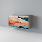 ABSTRACT LANDSCAPE 2-Door Sideboard in Grey Finish