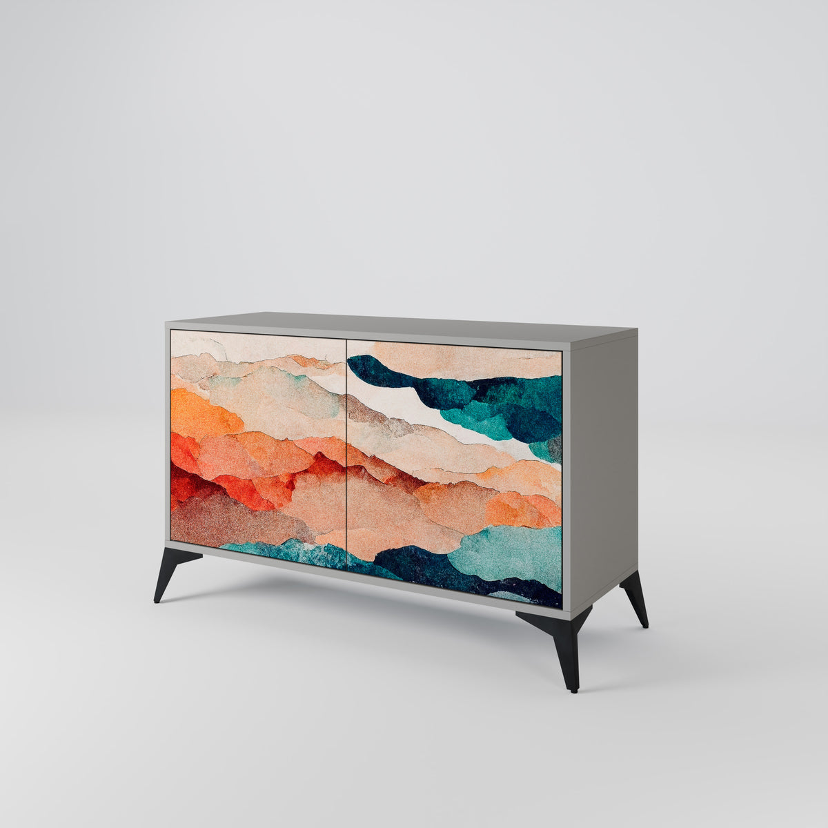 ABSTRACT LANDSCAPE Skänk med två dörrar
