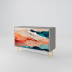 ABSTRACT LANDSCAPE 2-Door Sideboard in Grey Finish