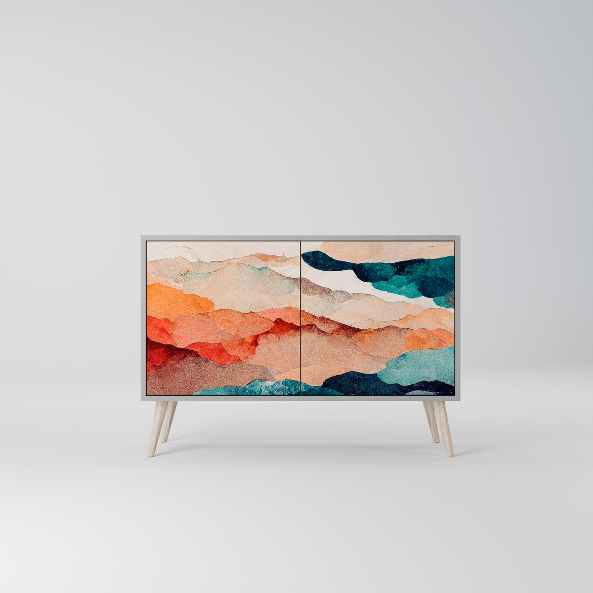 ABSTRACT LANDSCAPE Skänk med två dörrar