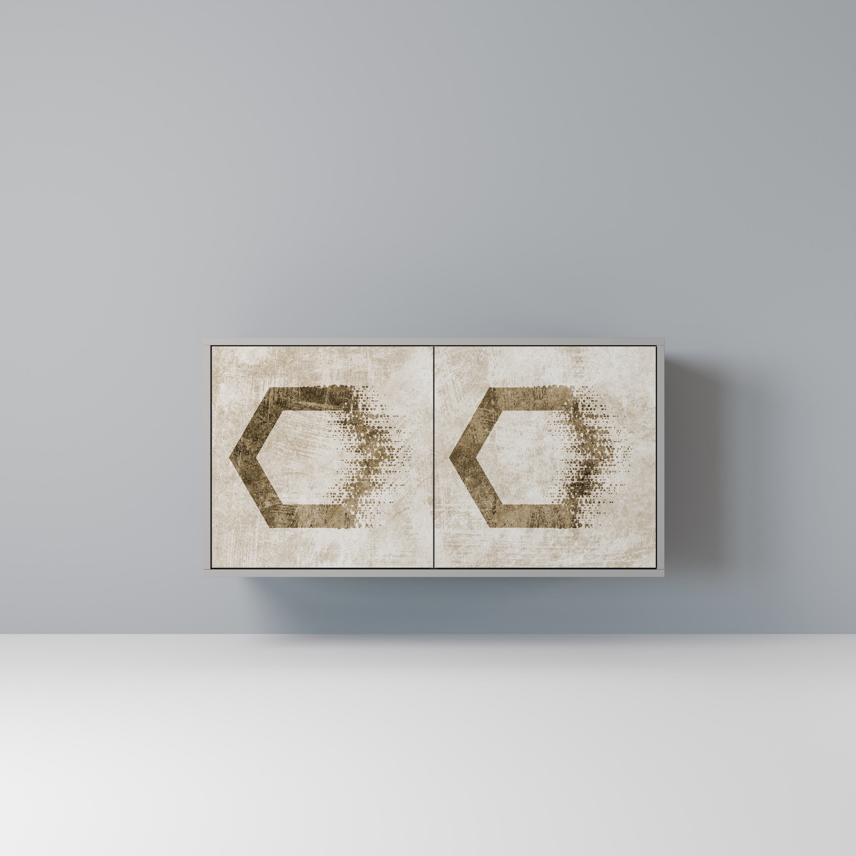 HEXAGONAL FORM 2-dörrars skänk i grå finish