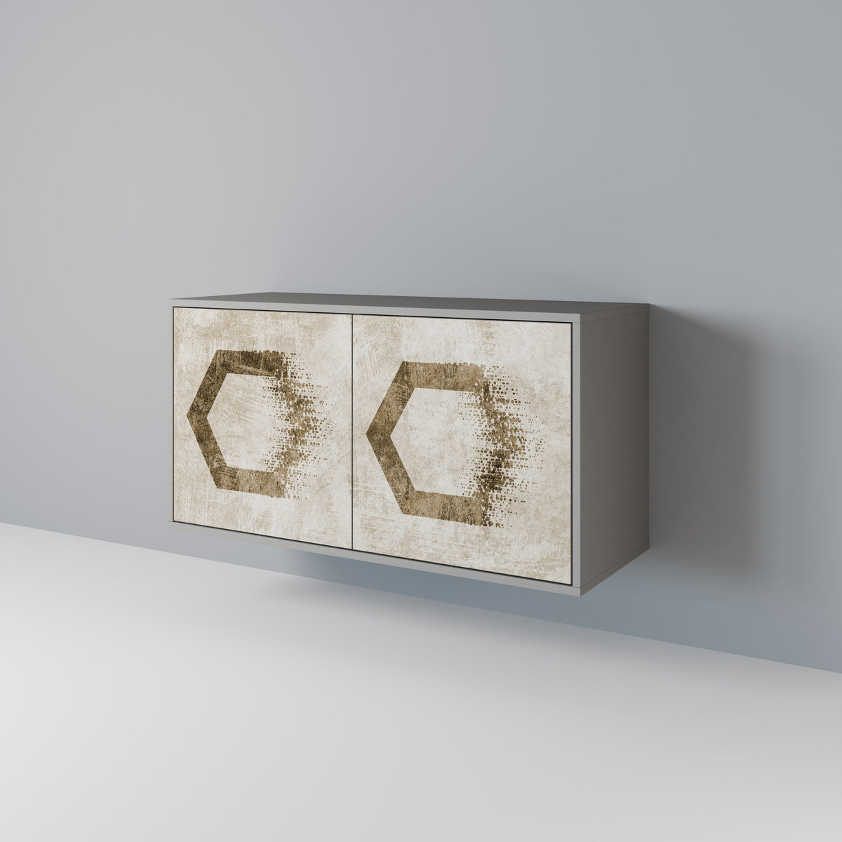 HEXAGONAL SHAPES Skänk med två dörrar