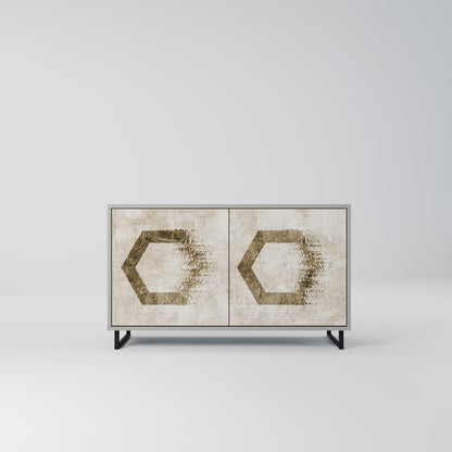 HEXAGONAL SHAPES 2-Door Sideboard in Grey Finish