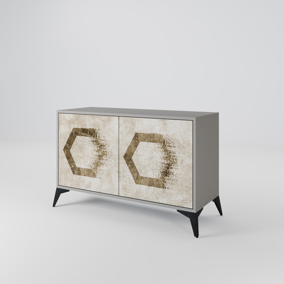 HEXAGONAL SHAPES Skänk med två dörrar