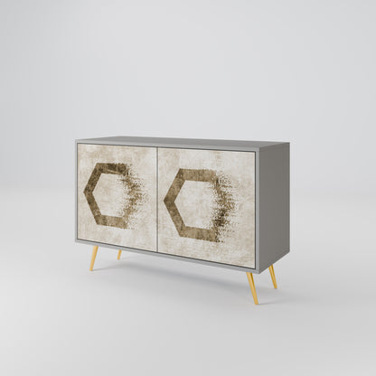 HEXAGONAL SHAPES 2-Door Sideboard in Grey Finish