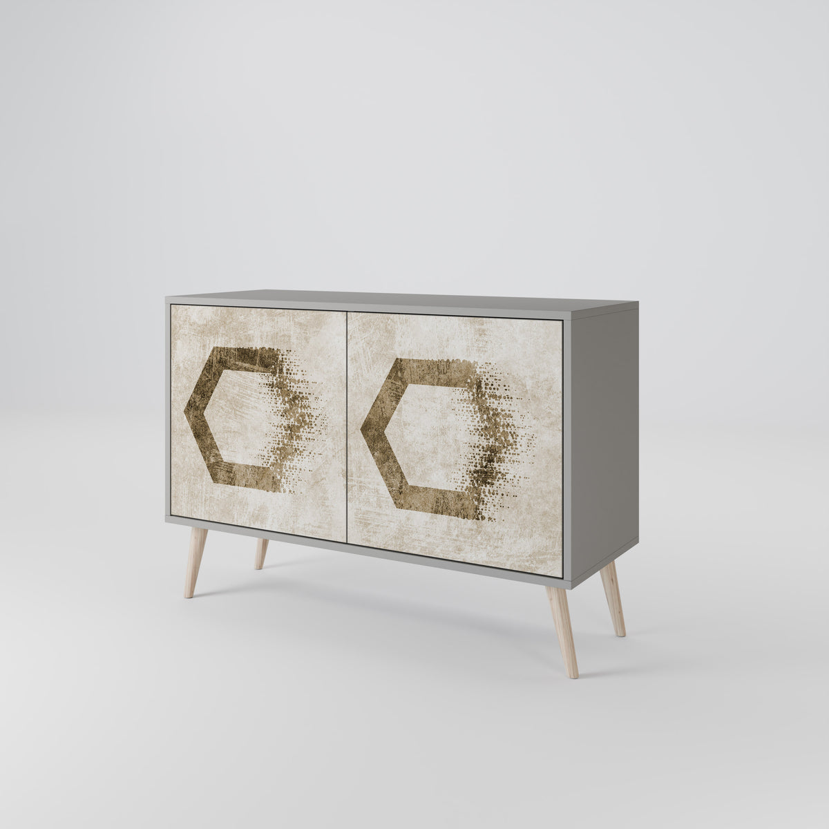 HEXAGONAL SHAPES Skänk med två dörrar