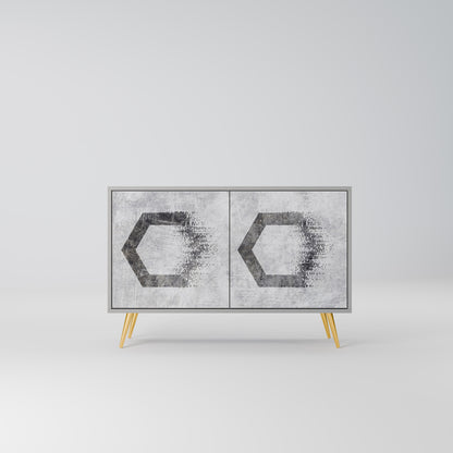 HEXAGONALA FIGURER 2-dörrars skänk i grå finish