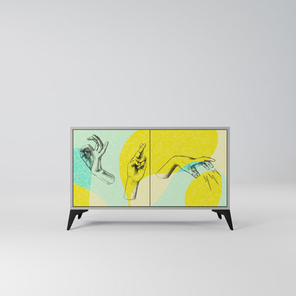 KROPPSSPRÅK 2-dörrars sideboard i grå finish