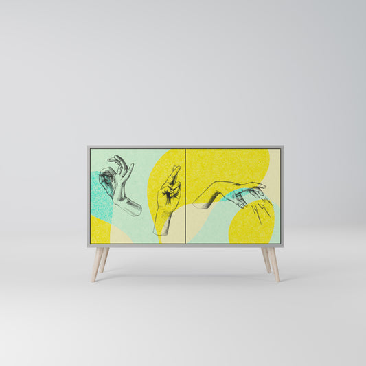 KROPPSSPRÅK 2-dörrars sideboard i grå finish