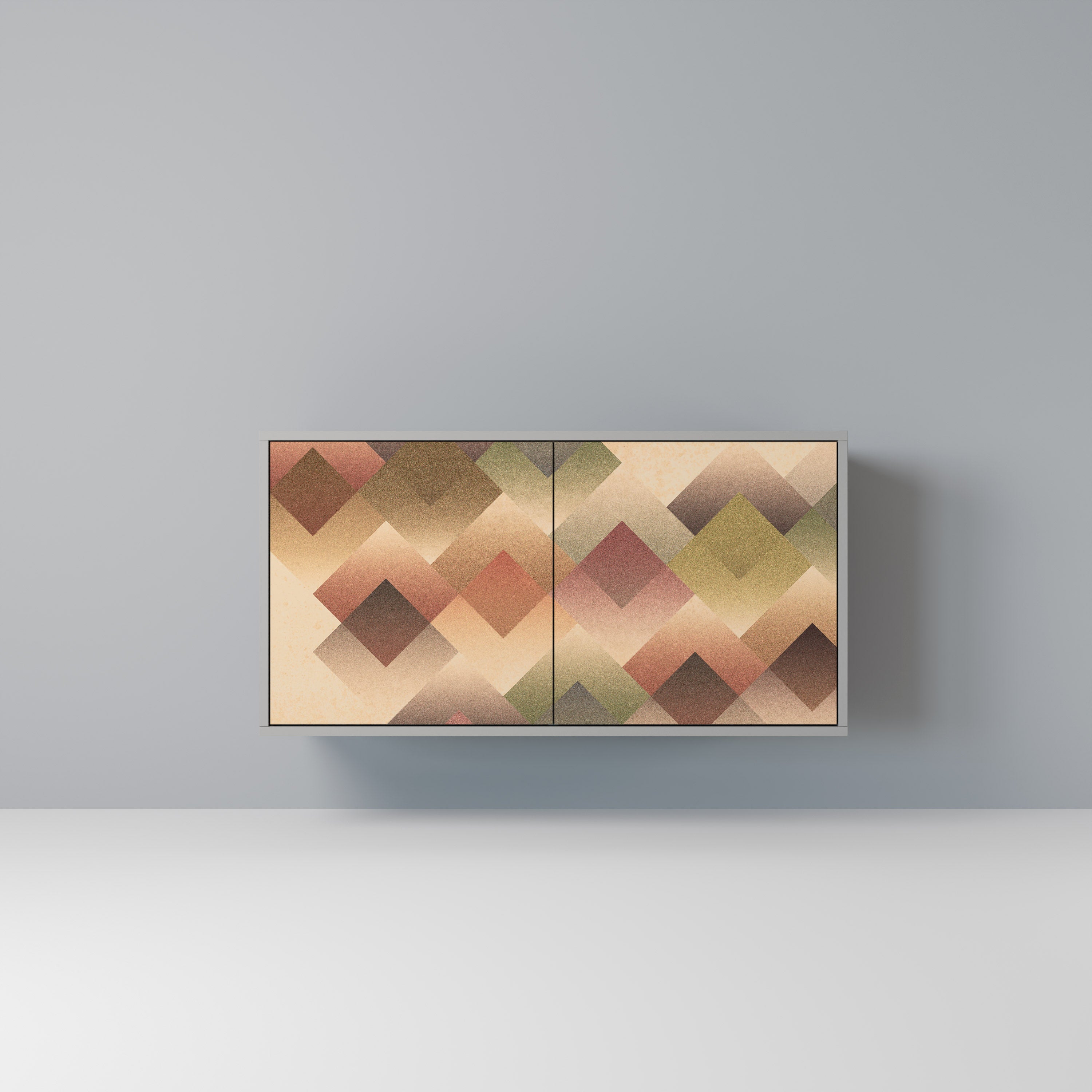 GEOMETRIC FUSION 2-dörrars skänk i grå finish