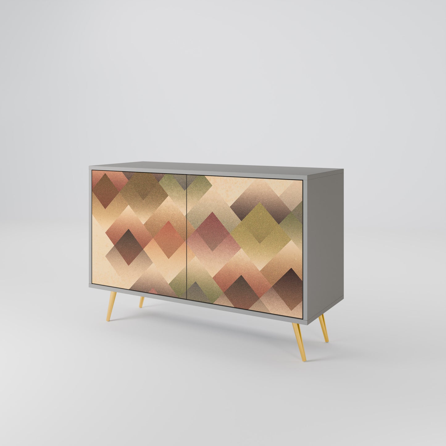 GEOMETRIC FUSION 2-Door Sideboard in Grey Finish