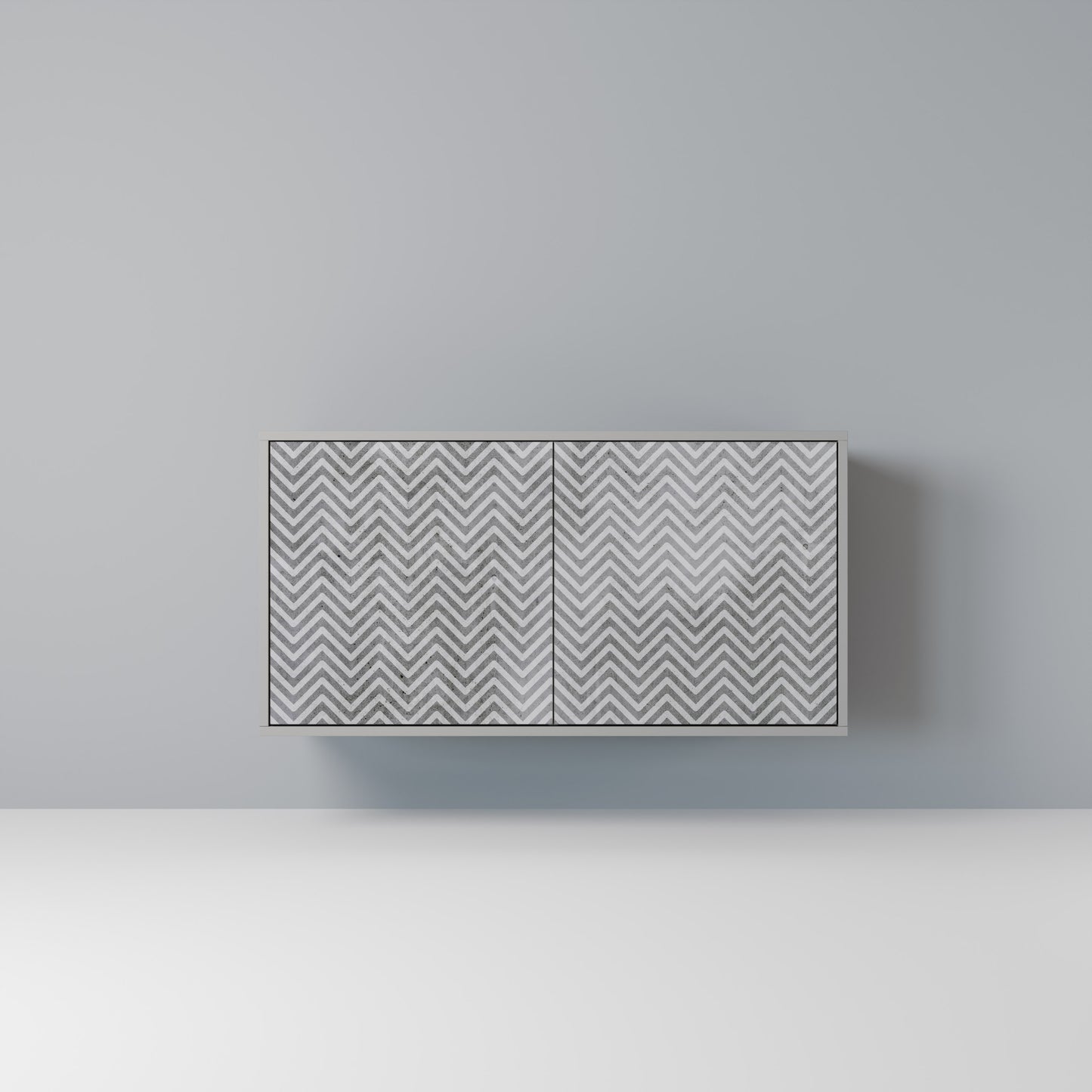 BETONG ZIG ZAG 2-dörrars skänk i grå finish