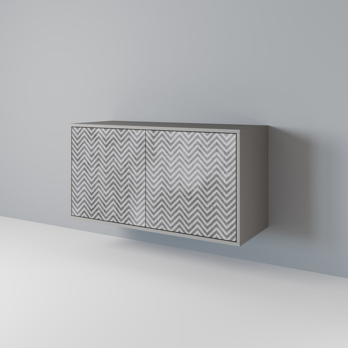 CONCRETE ZIG ZAG Skänk med två dörrar