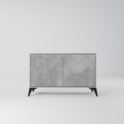 BETONG ZIG ZAG 2-dörrars skänk i grå finish