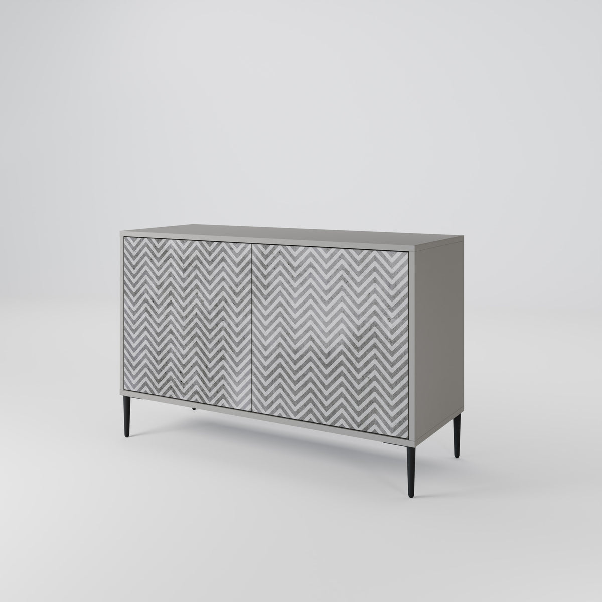 CONCRETE ZIG ZAG Skänk med två dörrar