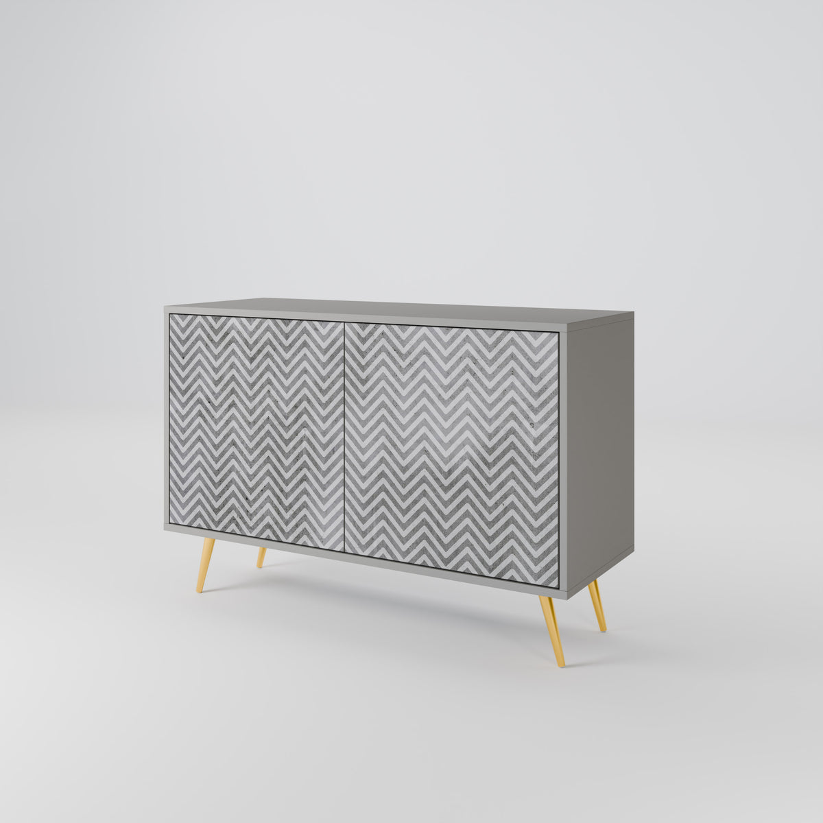 CONCRETE ZIG ZAG Skänk med två dörrar