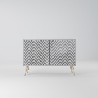 BETONG ZIG ZAG 2-dörrars skänk i grå finish