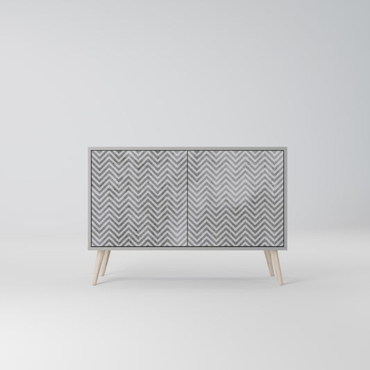 BETONG ZIG ZAG 2-dörrars skänk i grå finish