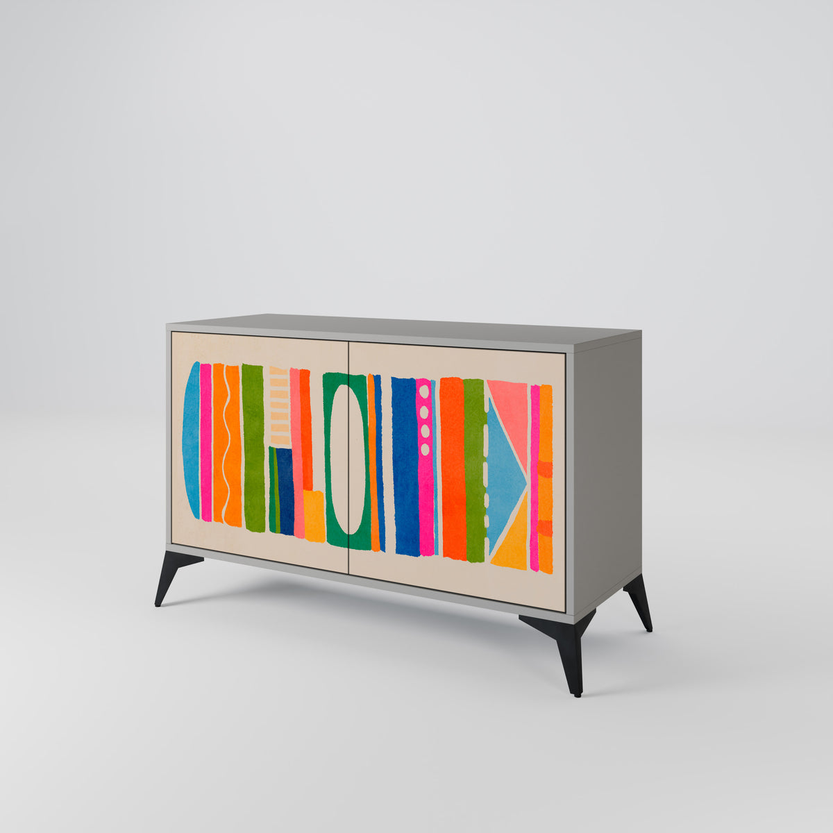 GEOMETRIC SHINE Skänk med två dörrar